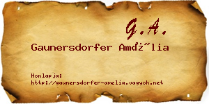 Gaunersdorfer Amélia névjegykártya